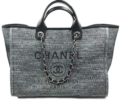 chanel black tote canvas|large black chanel tote bag.